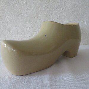 Ceramic Shoe Clog Planter Tan Decorative Vase